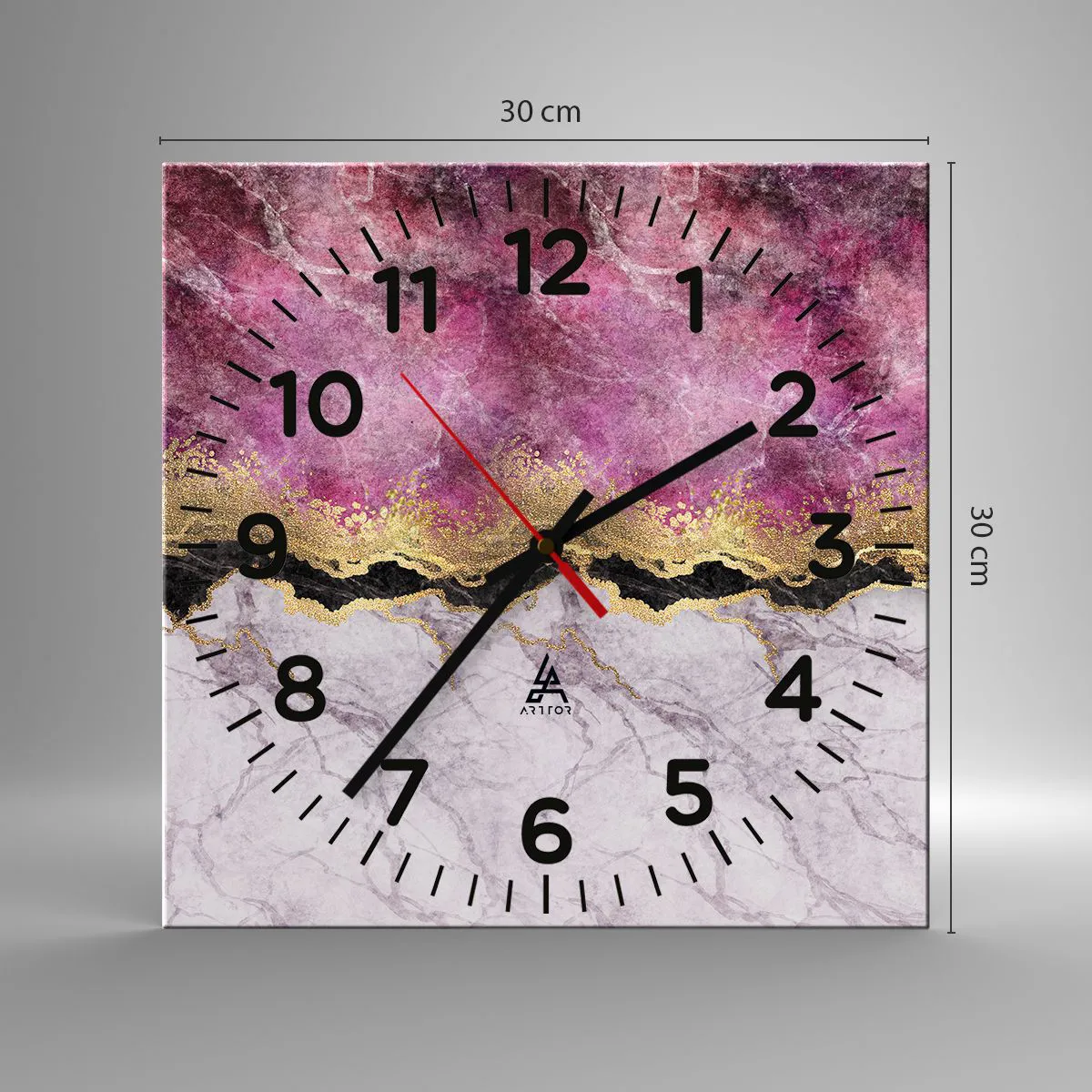 Reloj de pared - Reloj de vidrio - En la frontera - 30x30 cm