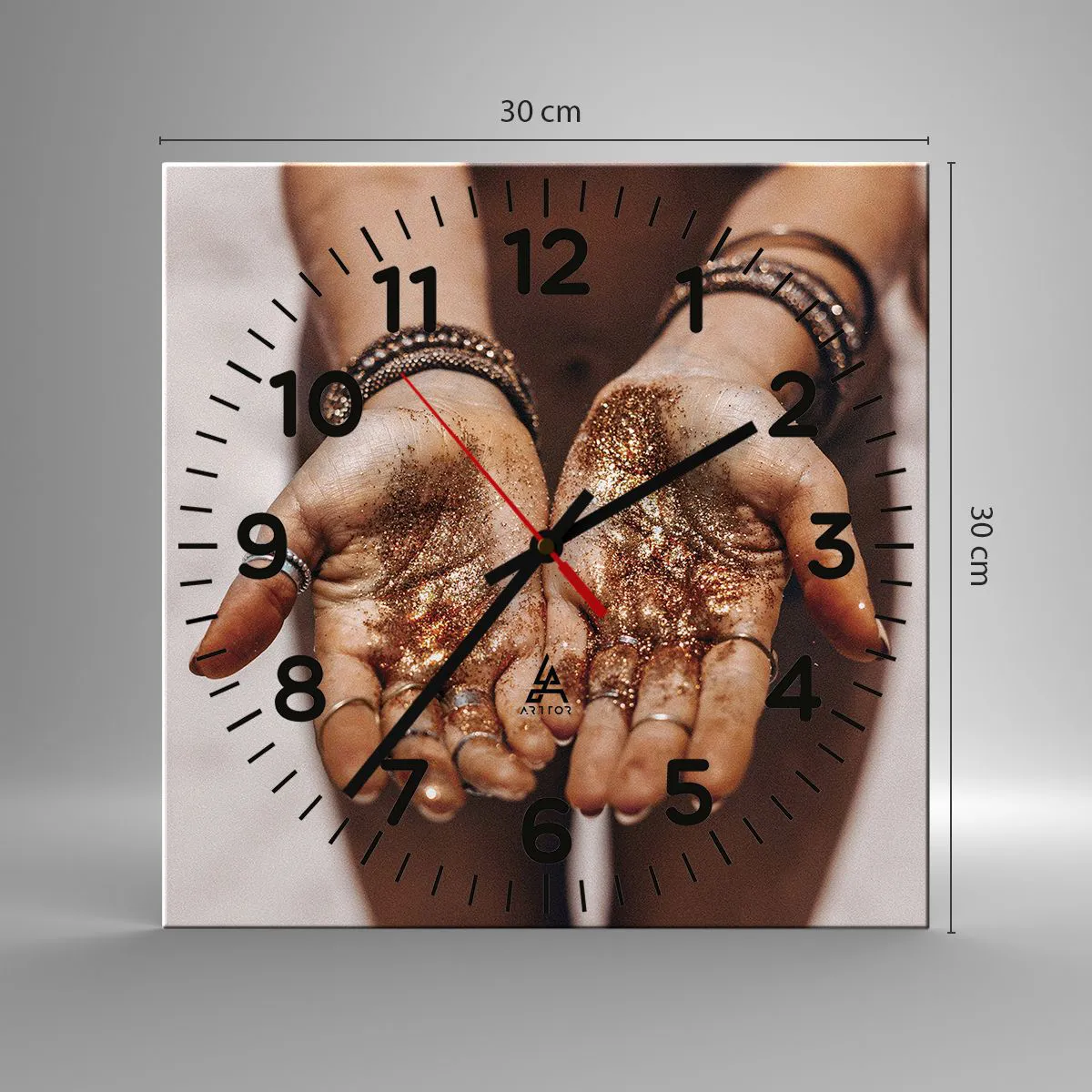 Ceas de perete - Ceas pe sticlă - Un cadou pentru tine - 30x30 cm