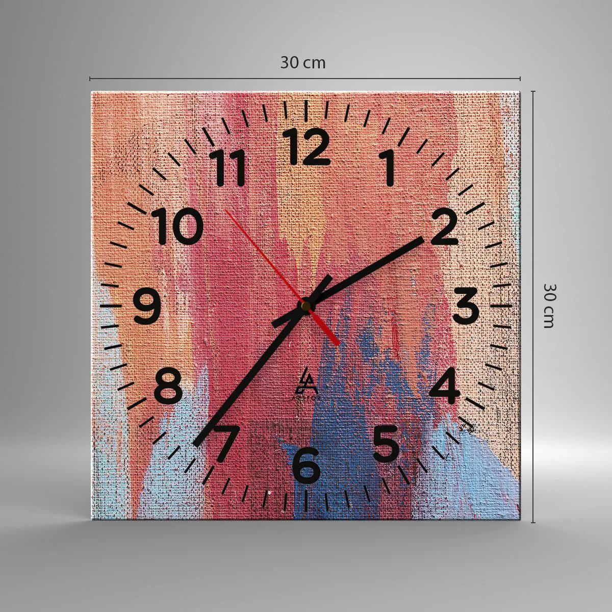 Wanduhr - Glasuhr - Renne den Regenbogen hinunter - 30x30 cm