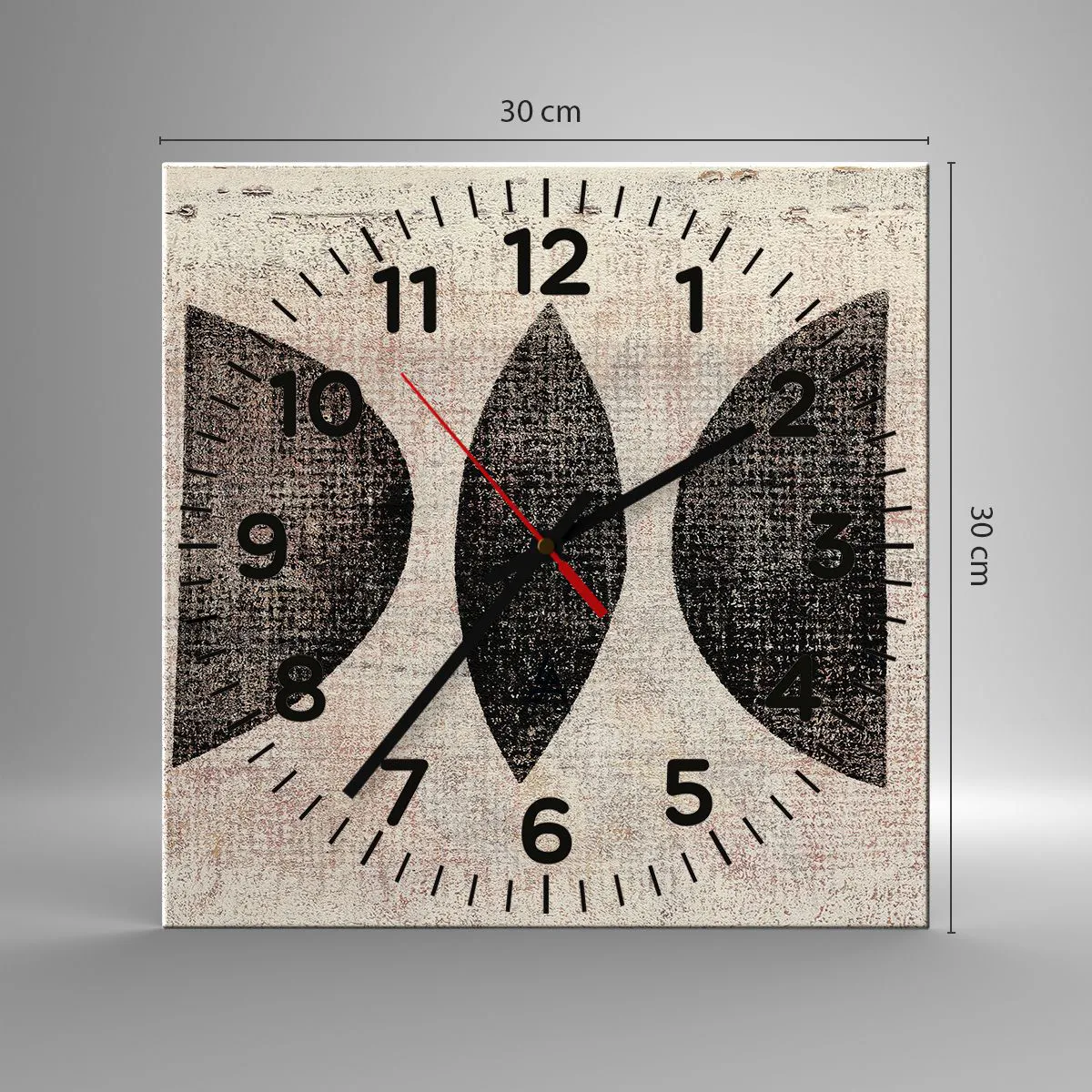 Ceas de perete - Ceas pe sticlă - Abstracție etnică - 30x30 cm