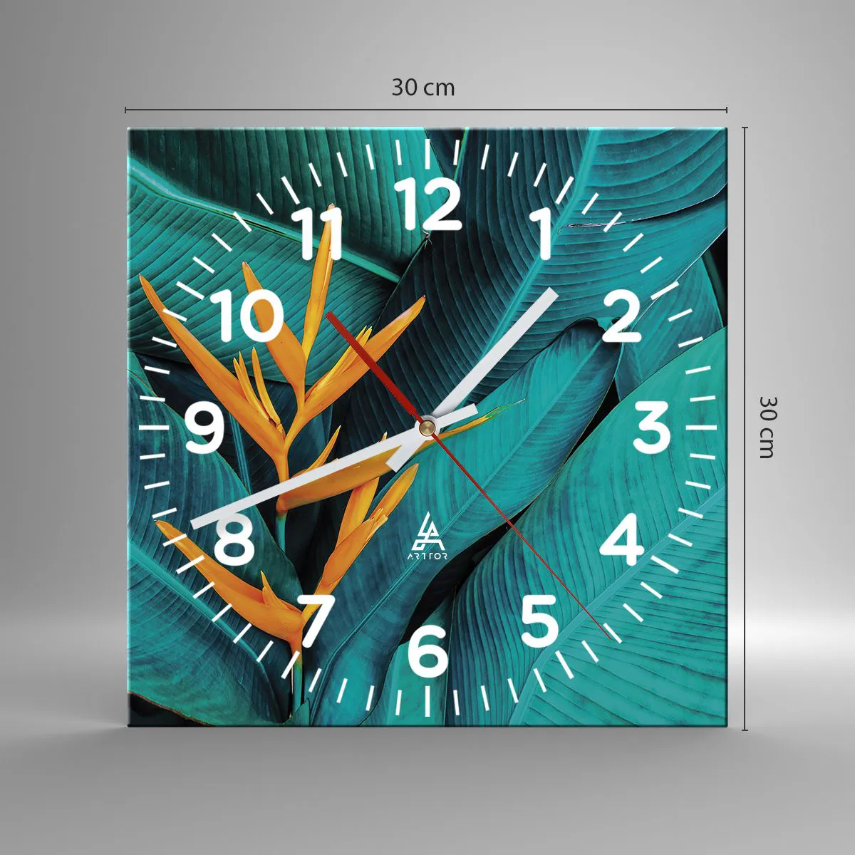 Väggklocka - Klocka på glas - Edens blomma - 30x30 cm