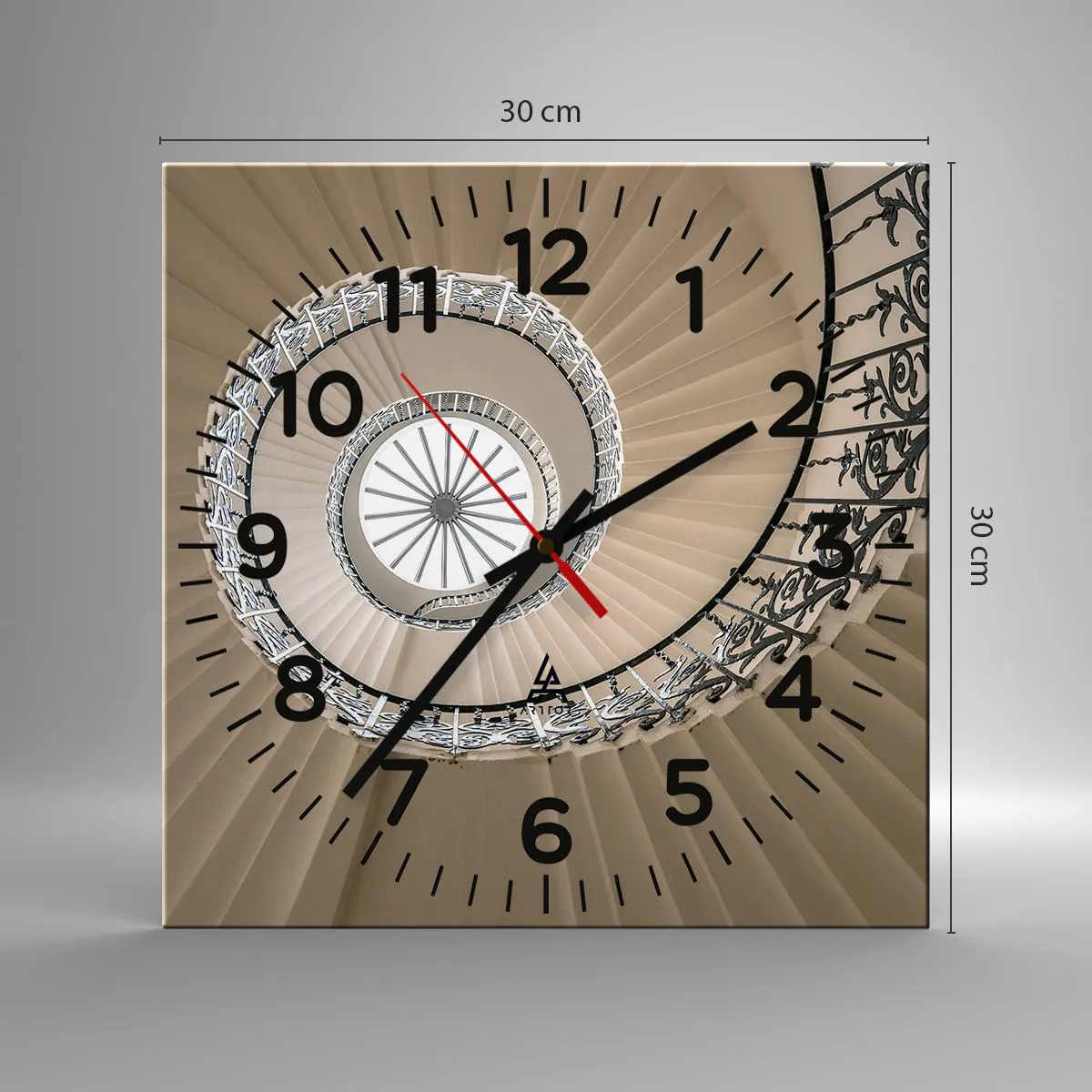 Ceas de perete - Ceas pe sticlă - În interiorul cochiliei - 30x30 cm