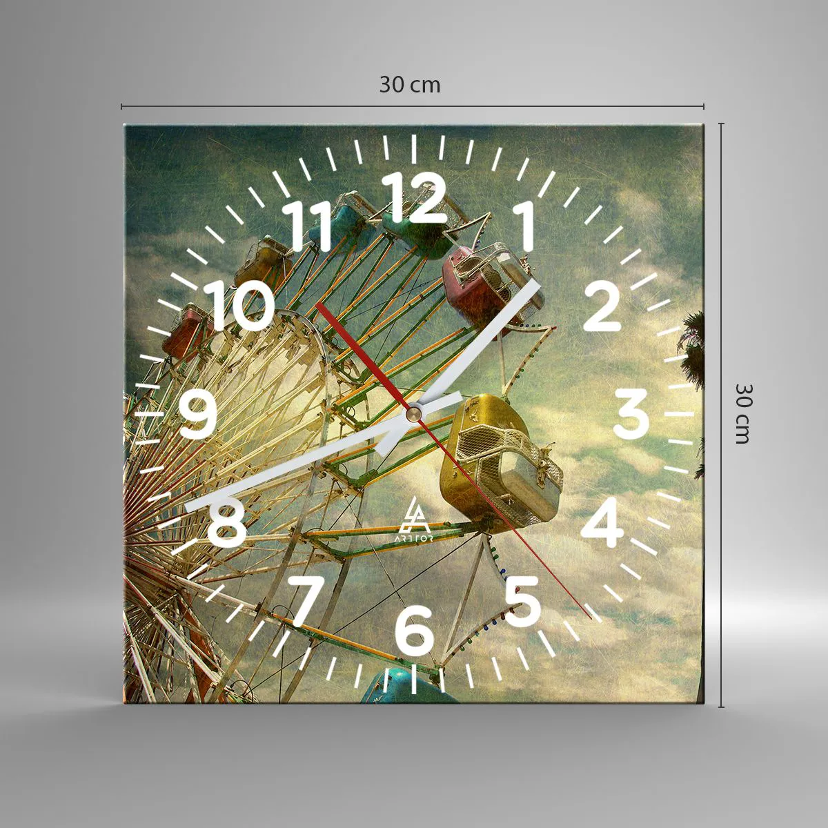 Relógio de parede - Relógio em vidro - Será divertido… - 30x30 cm