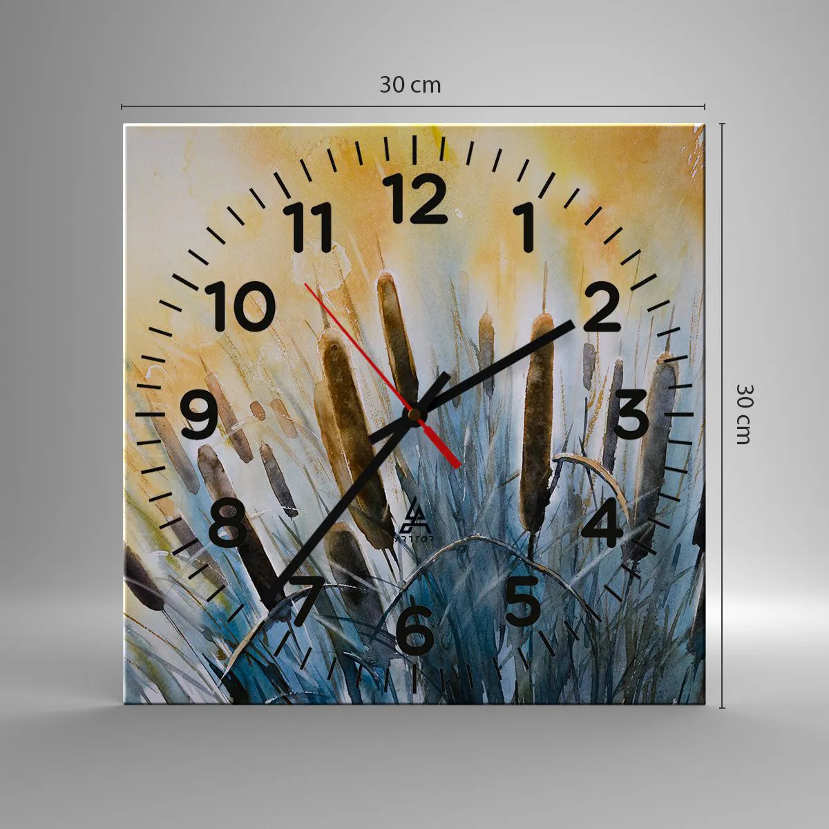 Orologio da parete - Orologio in Vetro - Fresco dell'acqua, calore del sole - 30x30 cm