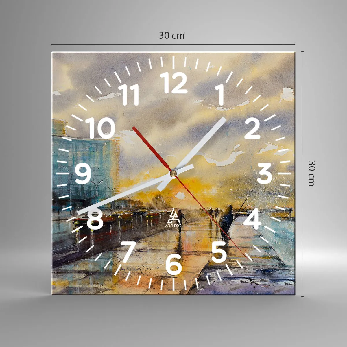 Falióra, Óra - Élet a parton - 30x30 cm