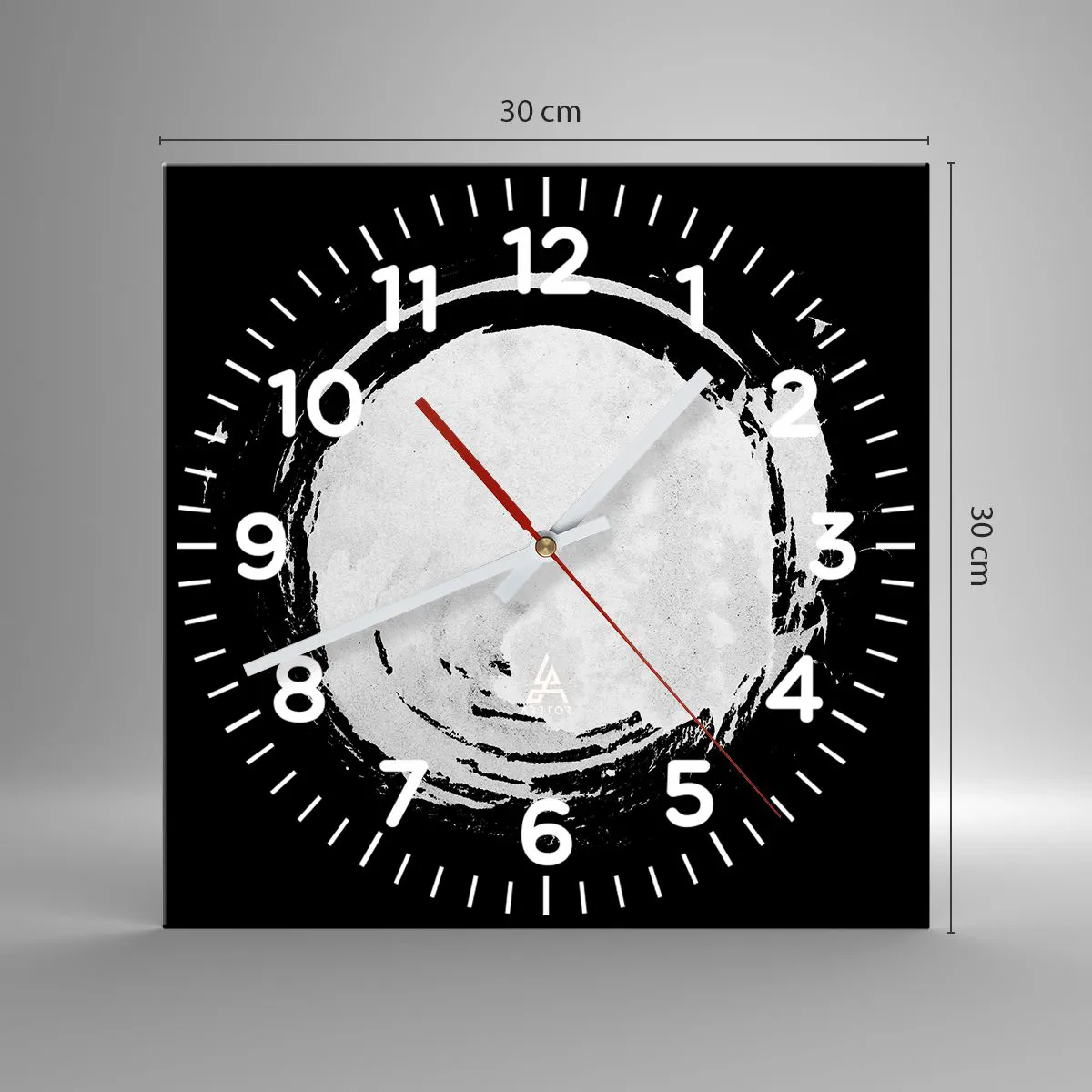 Ceas de perete - Ceas pe sticlă - O ieșire bună - 30x30 cm
