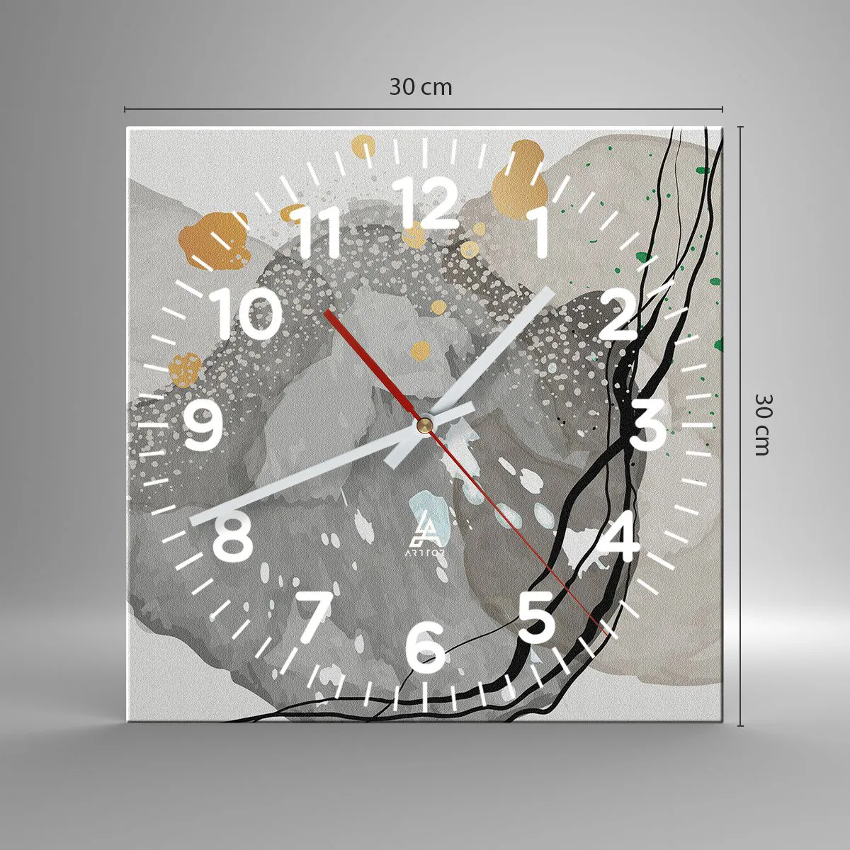 Falióra, Óra - Organikus kompozíció - 30x30 cm