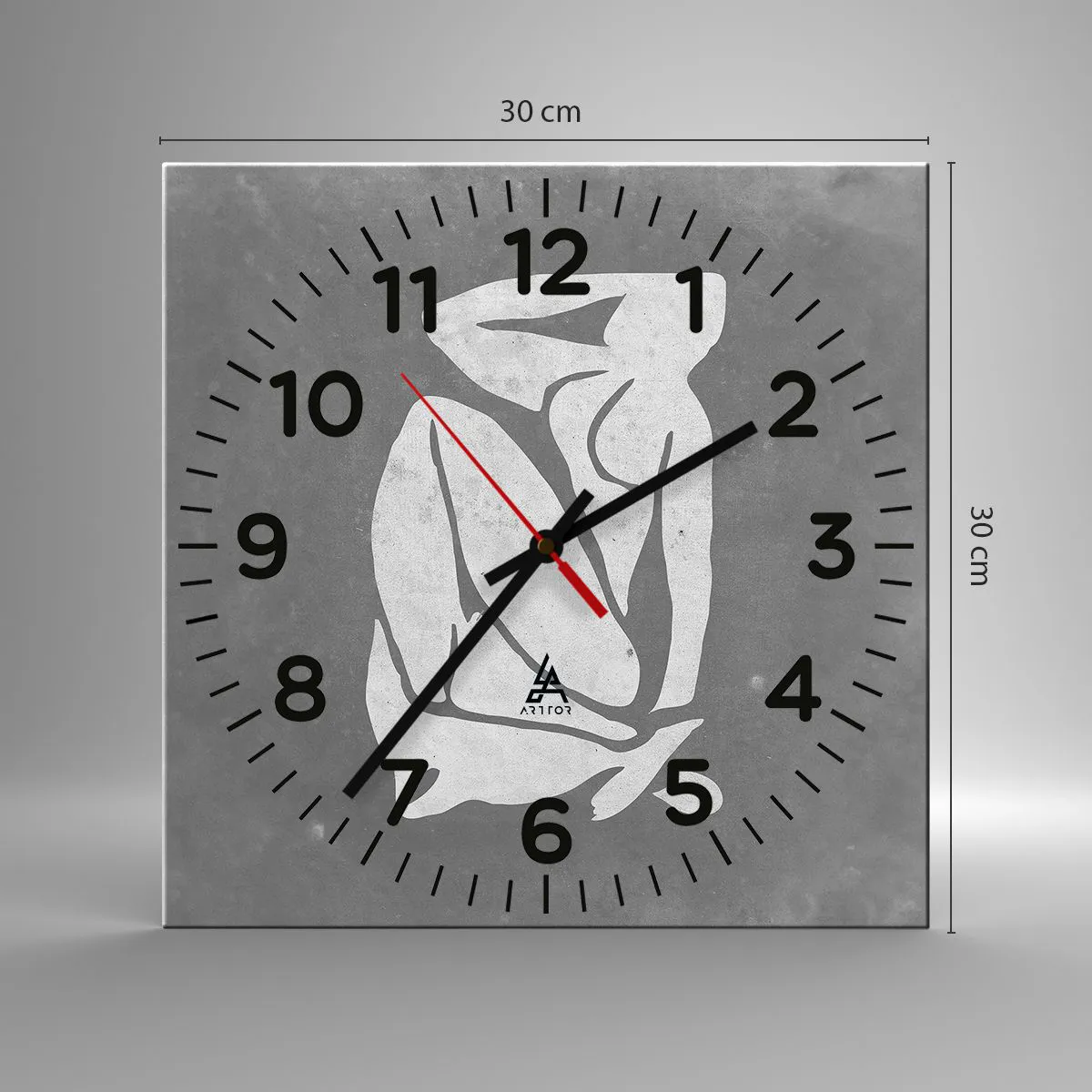 Wanduhr - Glasuhr - In Gedanken versunken - 30x30 cm