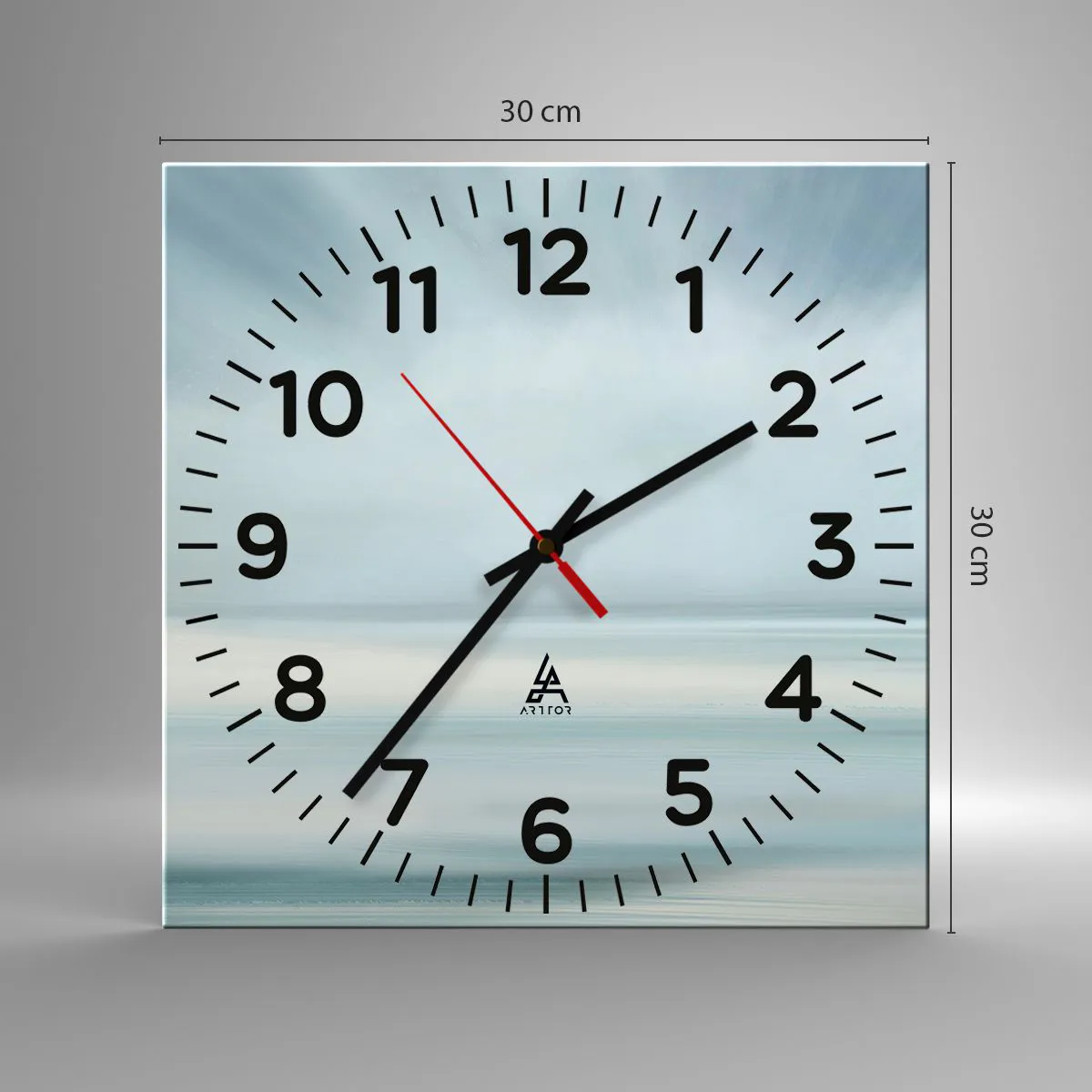 Ceas de perete - Ceas pe sticlă - Liniște până la orizont - 30x30 cm
