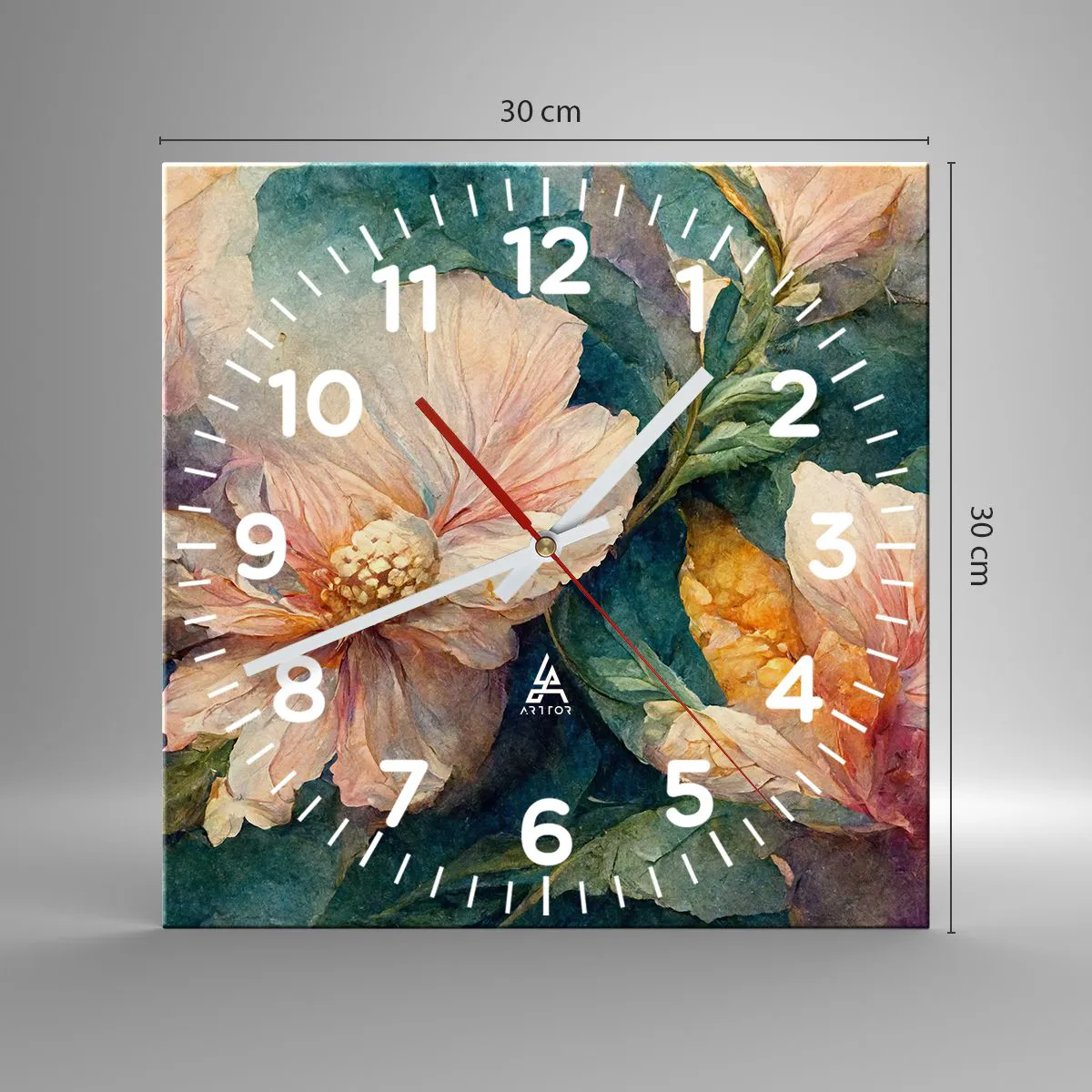 Relógio de parede - Relógio em vidro - Apenas sutileza - 30x30 cm