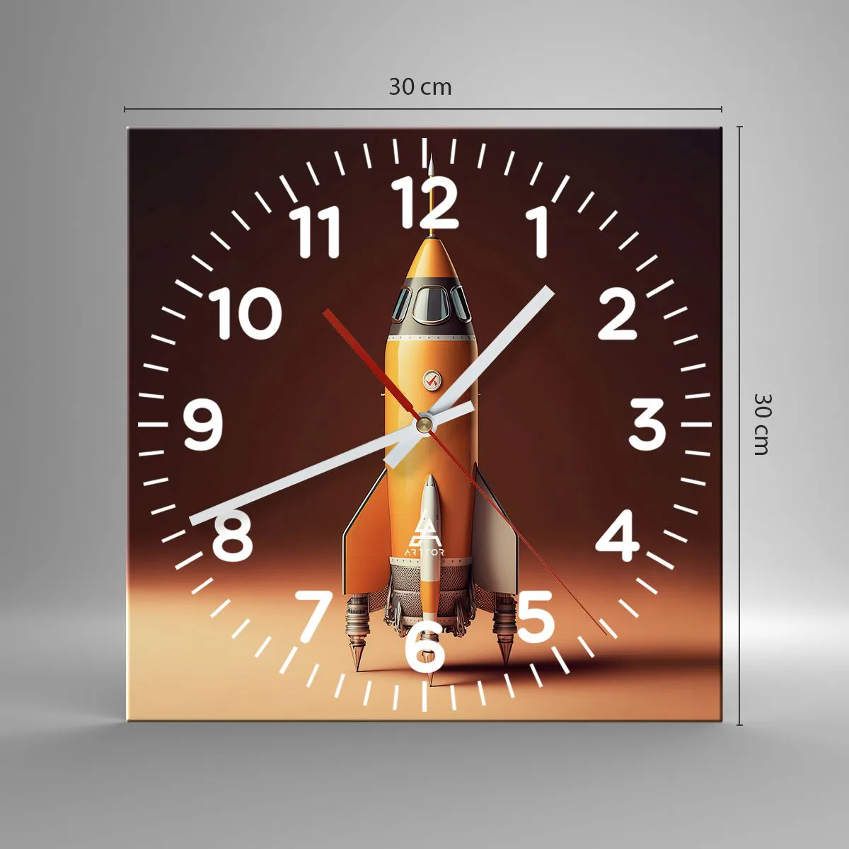 Väggklocka - Klocka på glas - Det börjar med en dröm - 30x30 cm