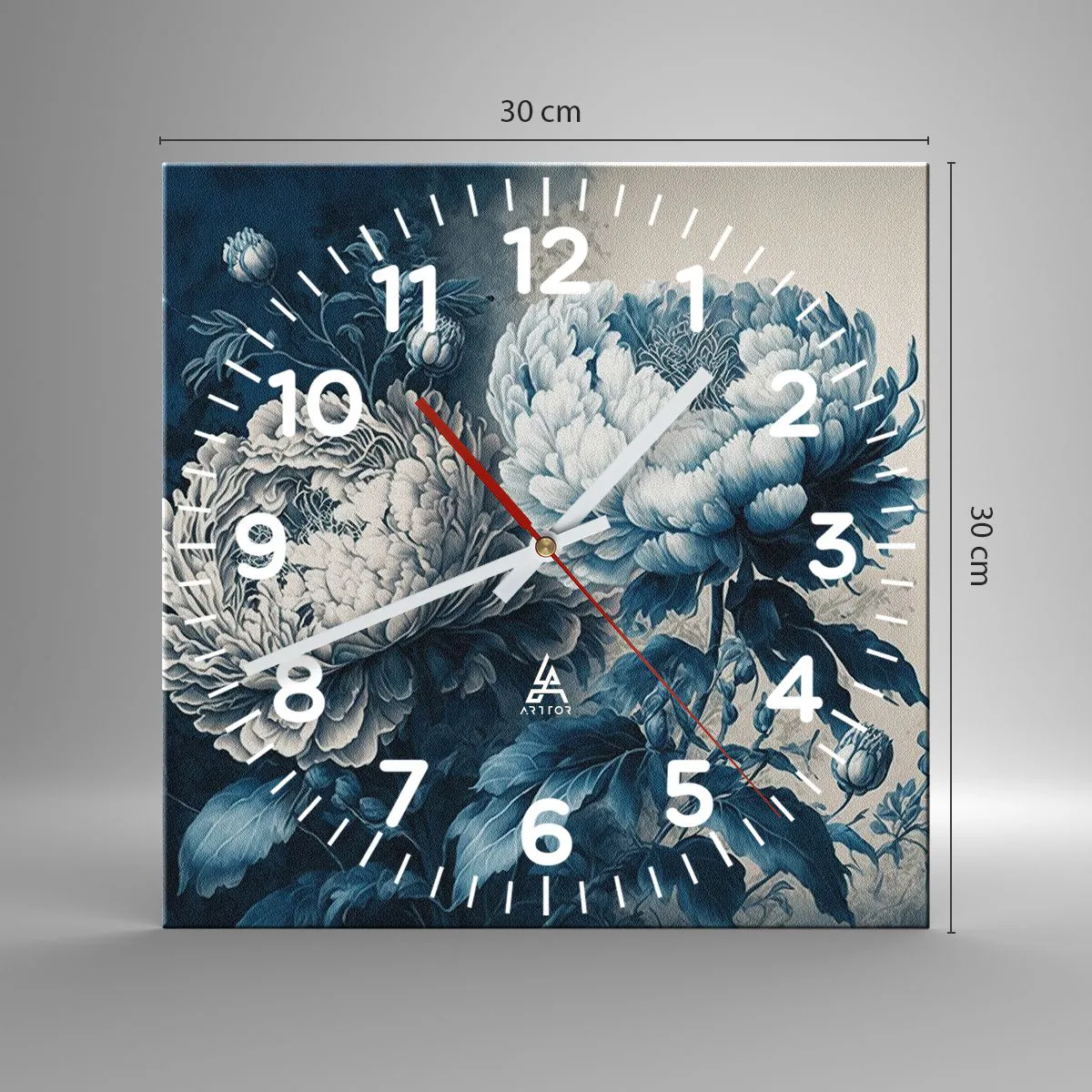 Ceas de perete - Ceas pe sticlă - Pereche asortată - 30x30 cm