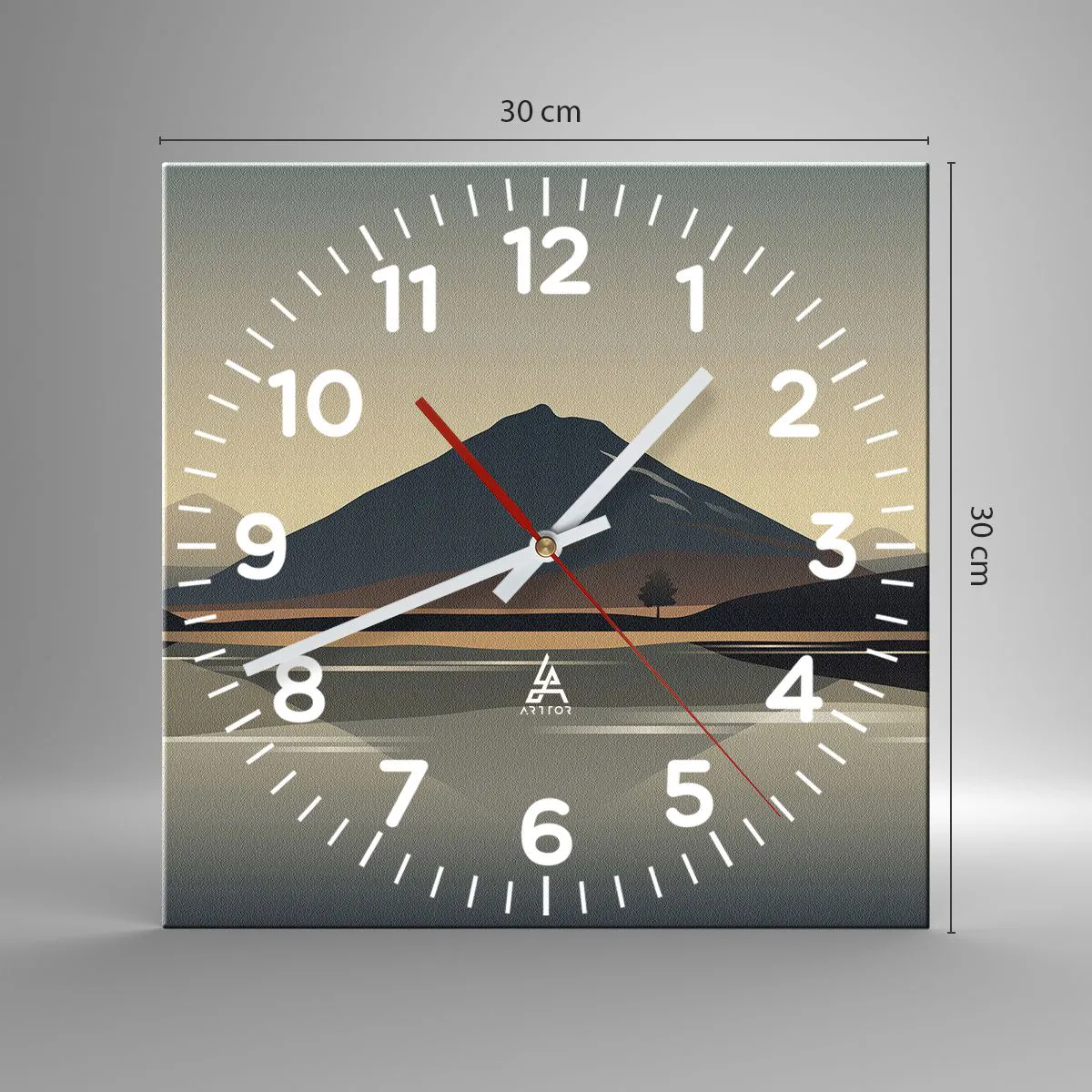 Horloge murale - Pendule murale - Reflet de miroir - 30x30 cm