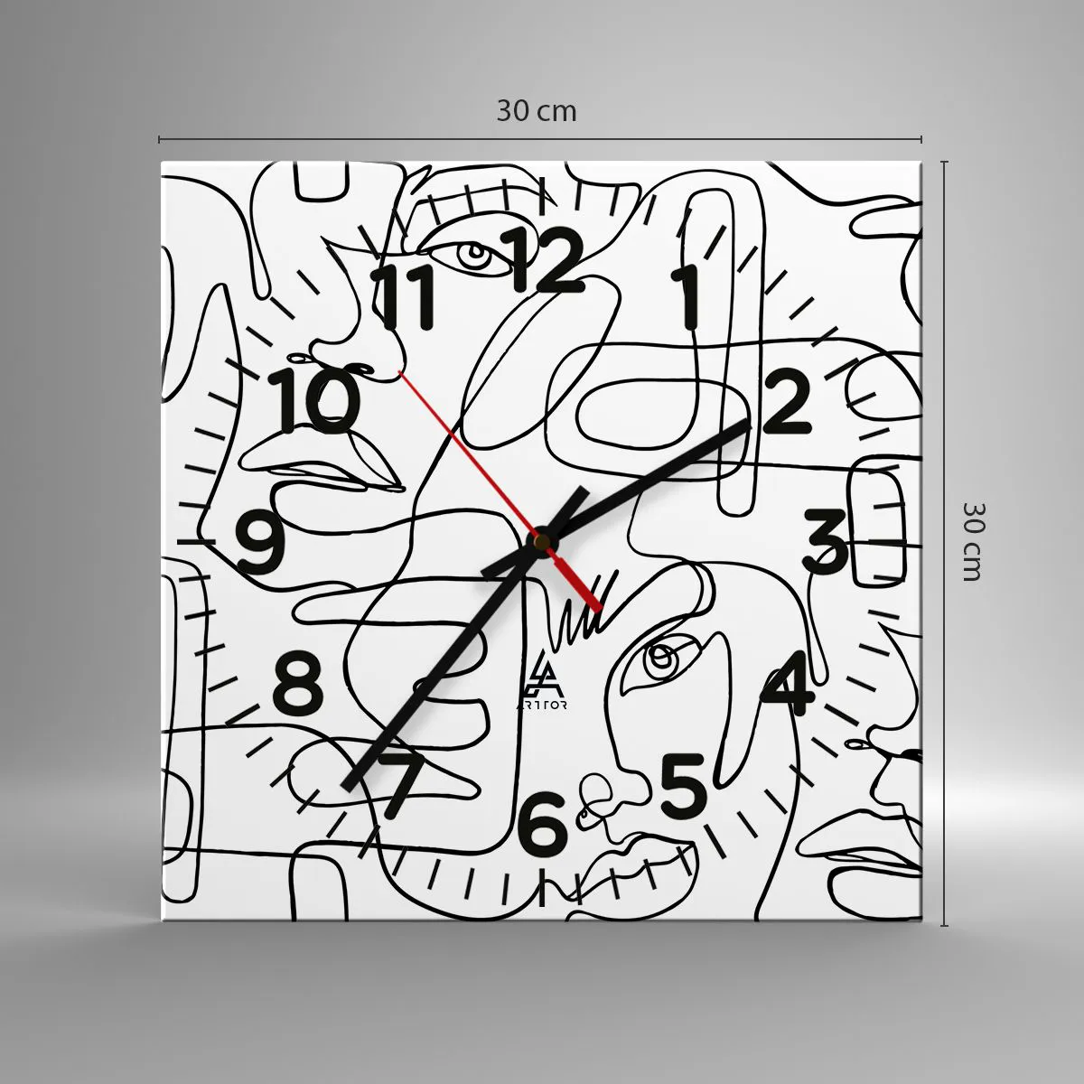 Wanduhr - Glasuhr - In verworrenen Gefühlen - 30x30 cm