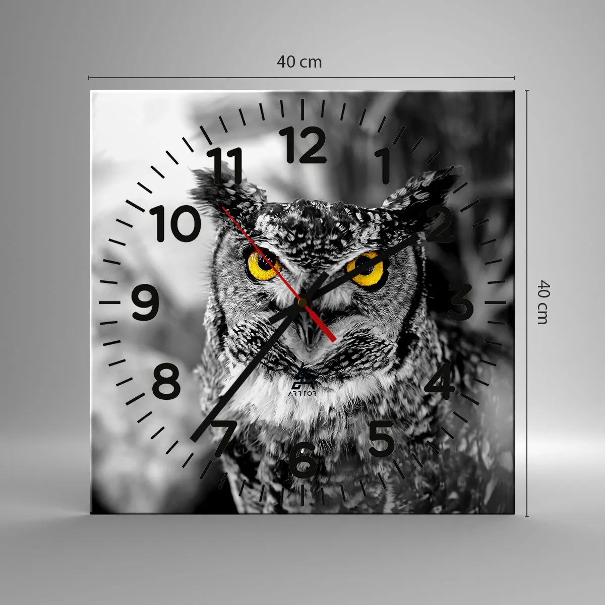 Wanduhr - Glasuhr - Nichts wird sich verstecken - 40x40 cm