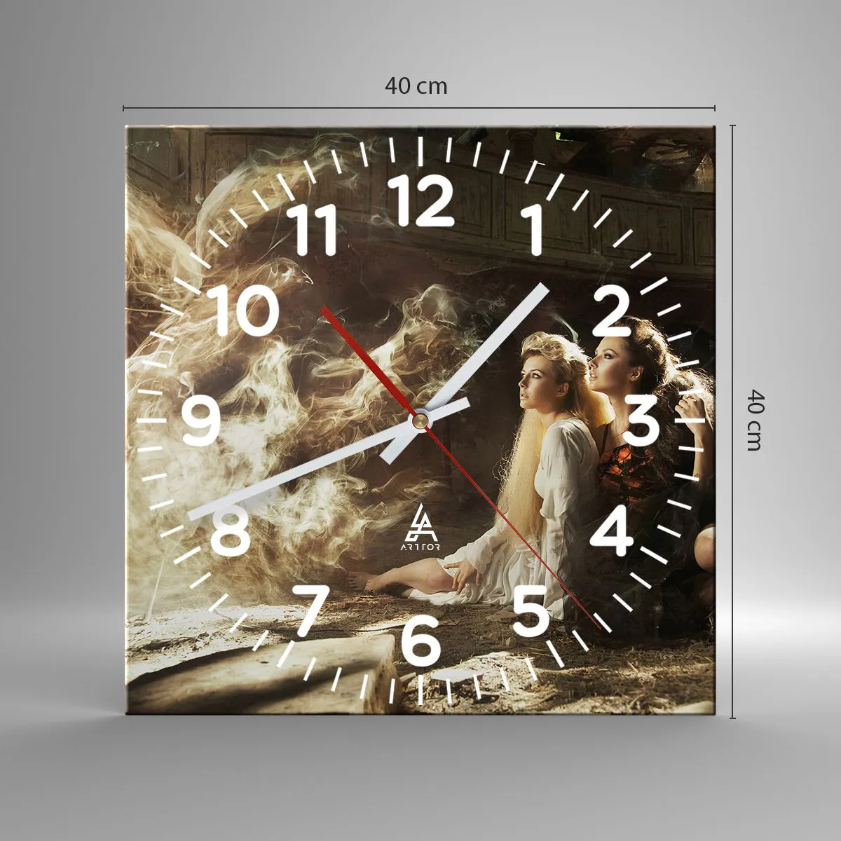 Wanduhr - Glasuhr - Und es gab Poesie - 40x40 cm