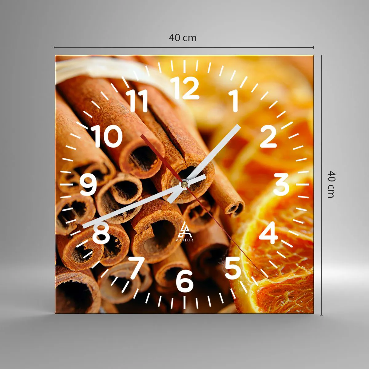Ceas de perete - Ceas pe sticlă - Poți să le simți aroma? - 40x40 cm