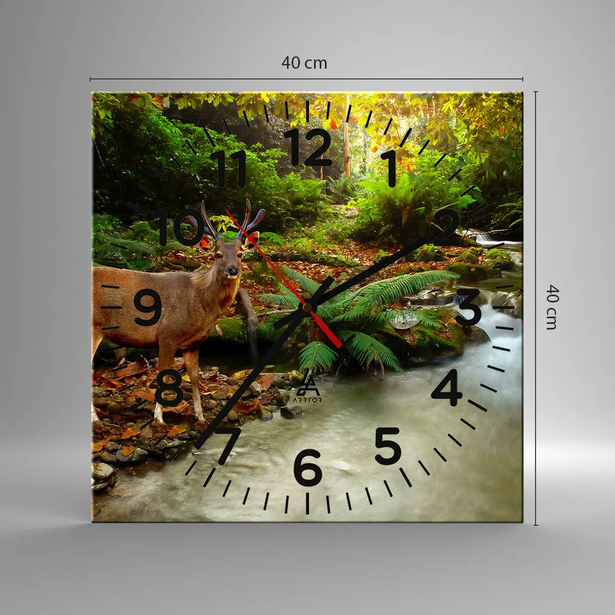 Ceas de perete - Ceas pe sticlă - Bun venit în lumea mea - 40x40 cm