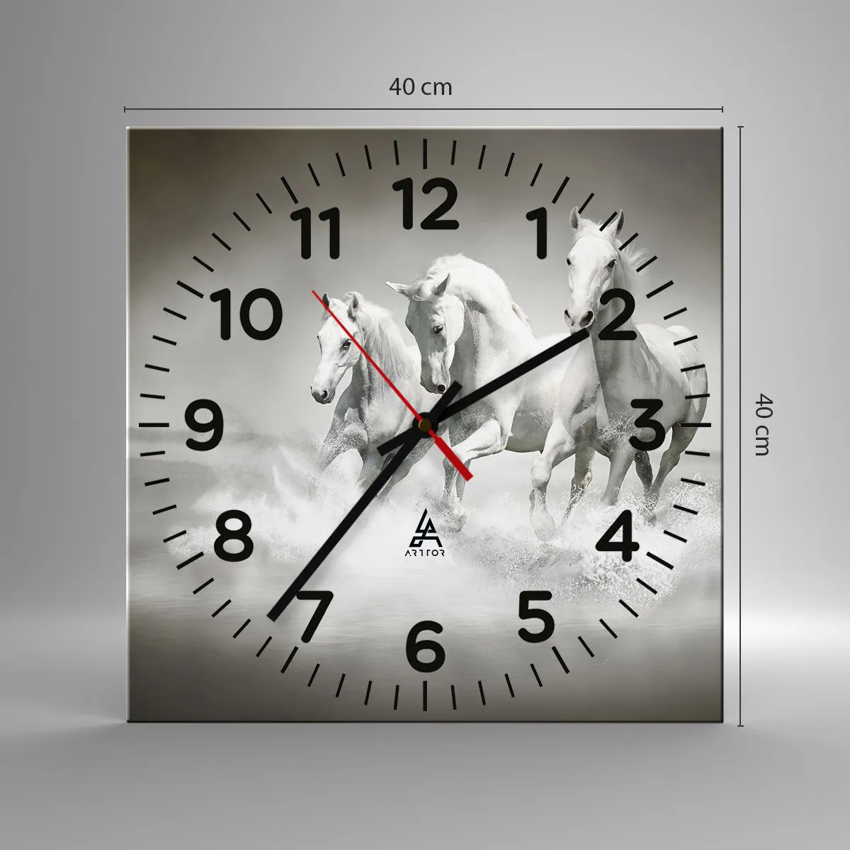 Wanduhr - Glasuhr - Weißer Wahnsinn - 40x40 cm