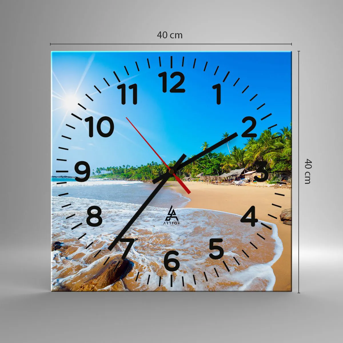 Vægur, Uret - Et eksotisk sted for dig - 40x40 cm