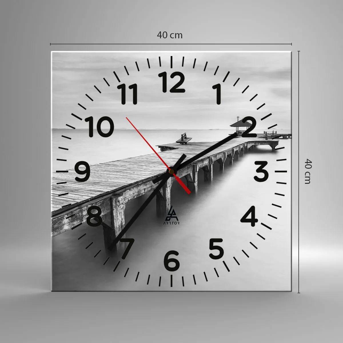 Reloj de pared - Reloj de vidrio - Lejos - 40x40 cm