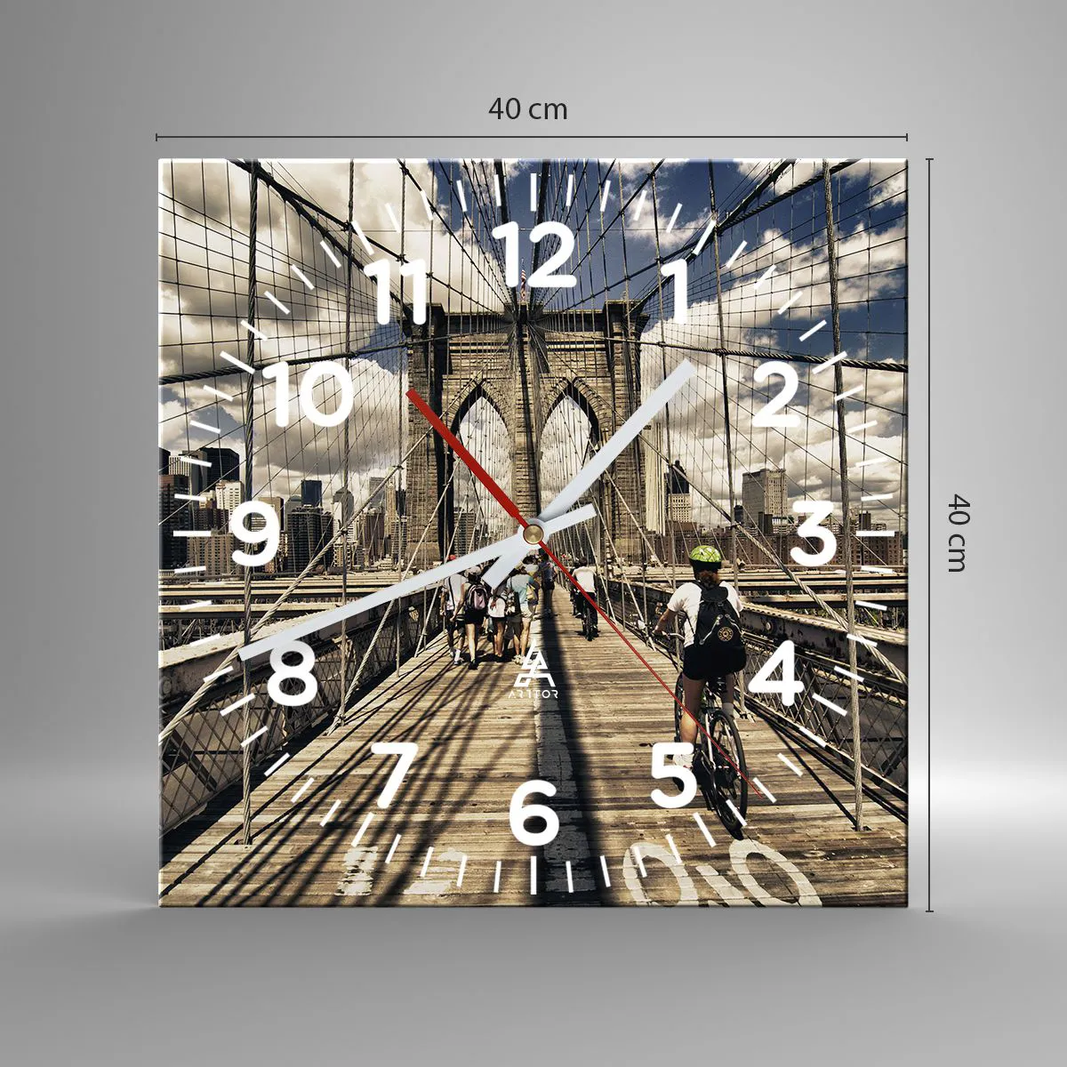 Wanduhr - Glasuhr - Direkt ins Herz der Stadt - 40x40 cm