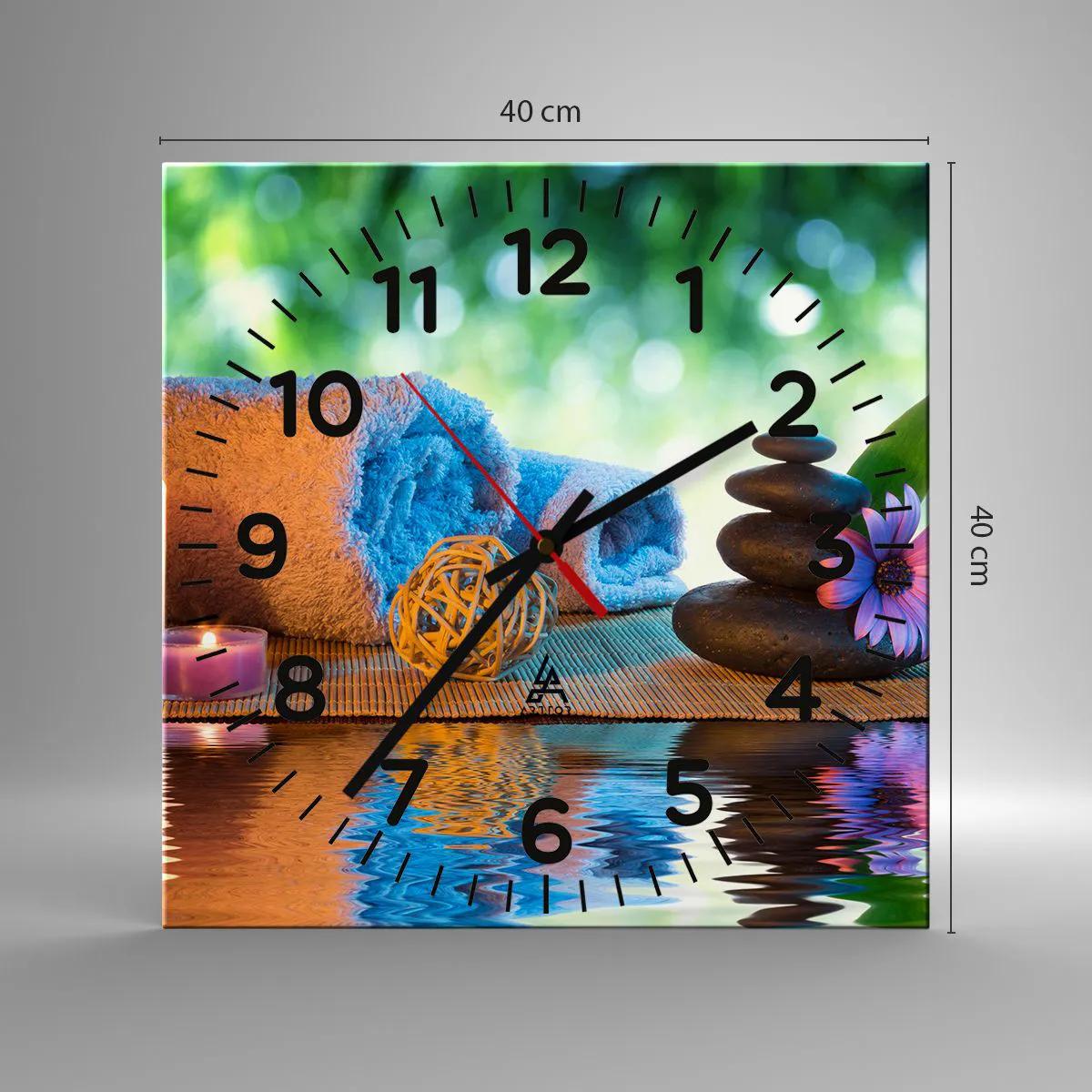 Ceas de perete - Ceas pe sticlă - Timp pentru corp - 40x40 cm