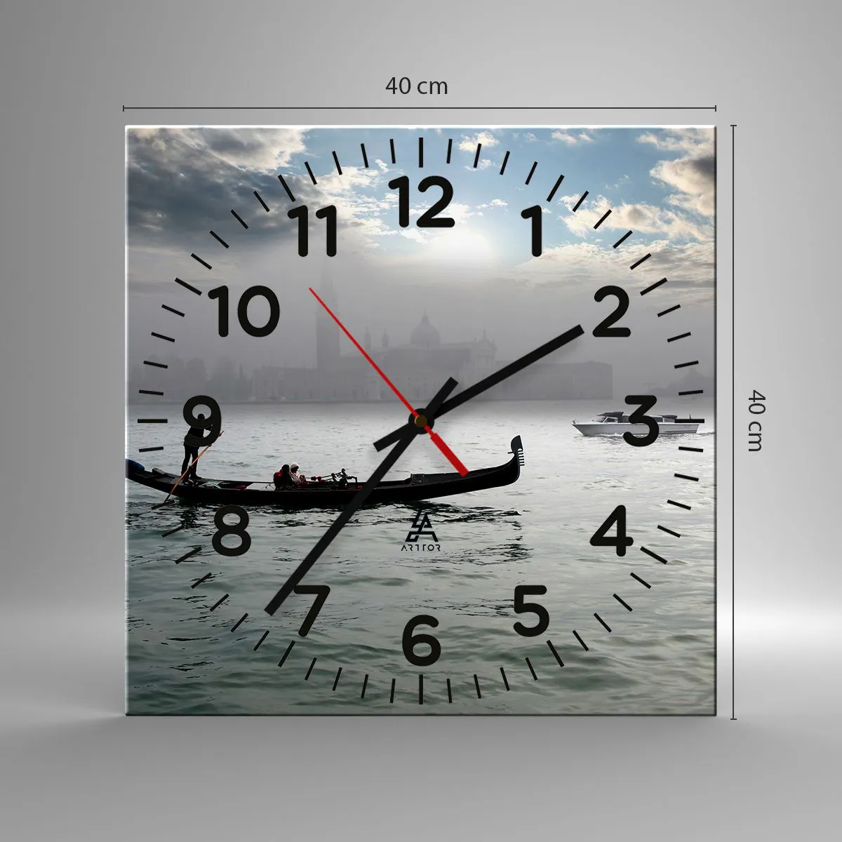 Wall clock - Clock on glass - Fairytale City from Water and Fog - 40x40 cm