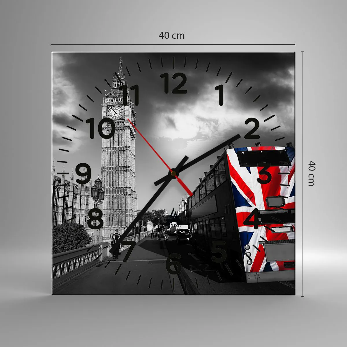 Wanduhr - Glasuhr - Stolz und toll - 40x40 cm