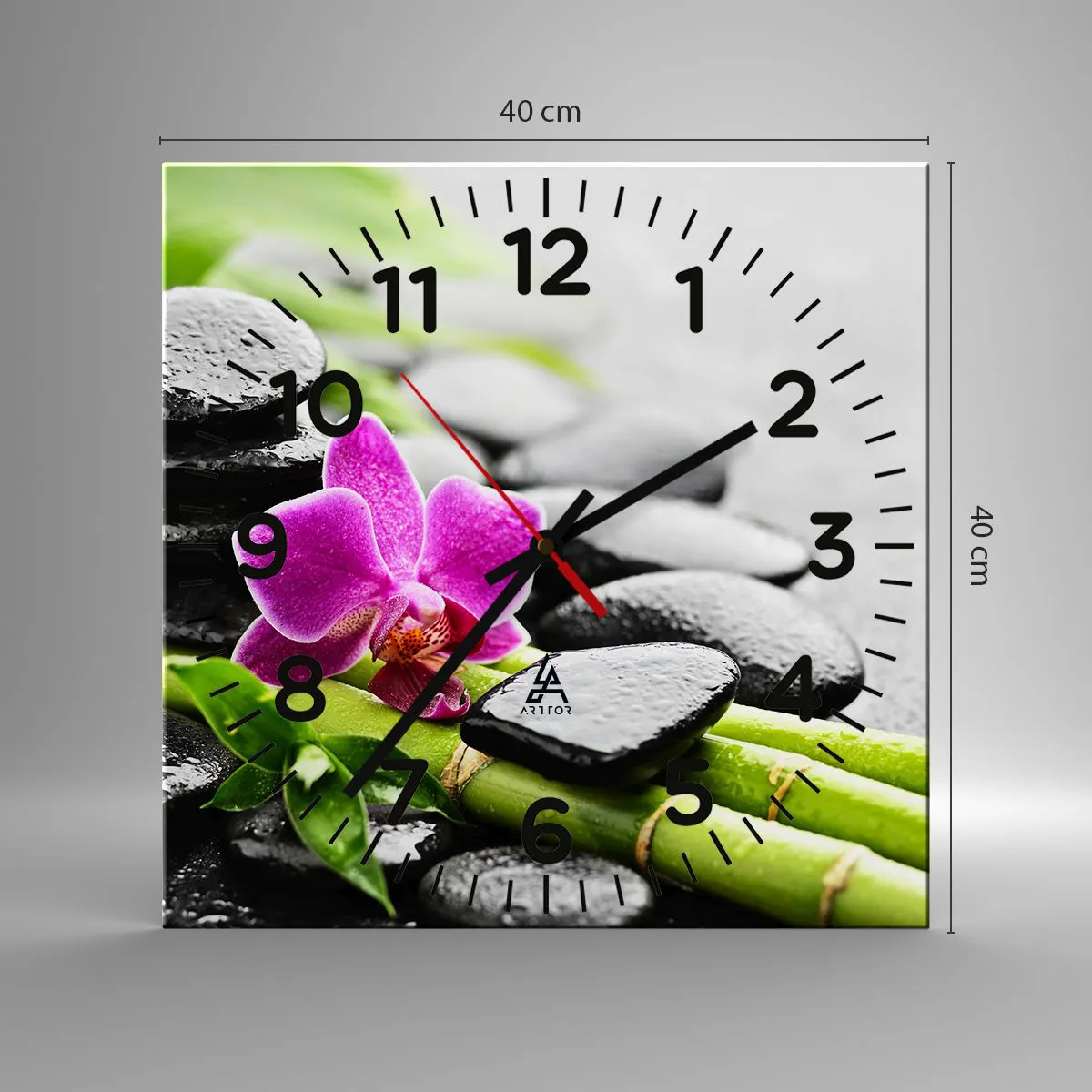 Ceas de perete - Ceas pe sticlă - Într-un echilibru pașnic - 40x40 cm