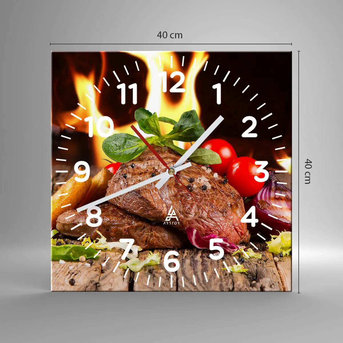 Wanduhr - Glasuhr - Von Hitze gezaubert - 40x40 cm