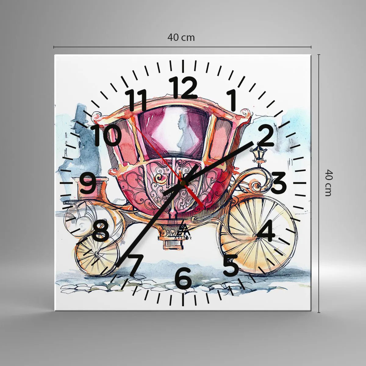 Relógio de parede - Relógio em vidro - Para um casamento ou para um baile? - 40x40 cm