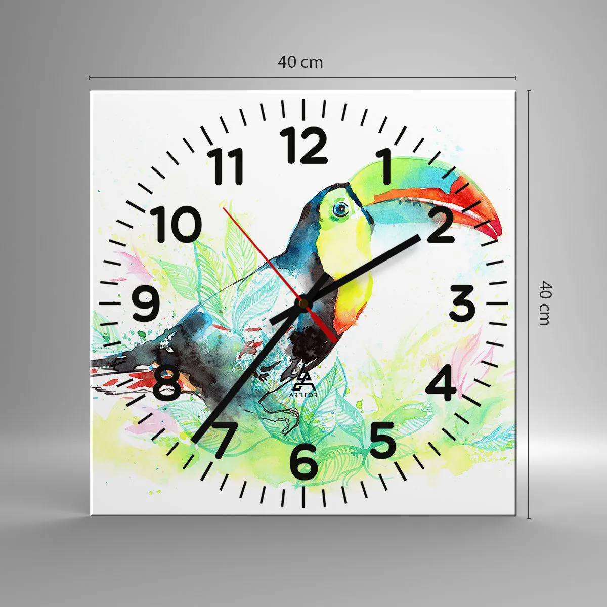Reloj de pared - Reloj de vidrio - Colorido como América del Sur - 40x40 cm
