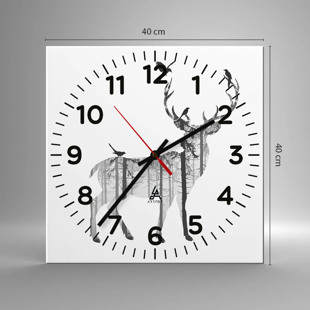 Relógio de parede - Relógio em vidro - Bom espírito da floresta - 40x40 cm