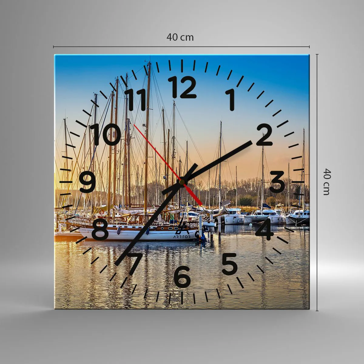 Ceas de perete - Ceas pe sticlă - Vântul trebuie să doarmă și el - 40x40 cm