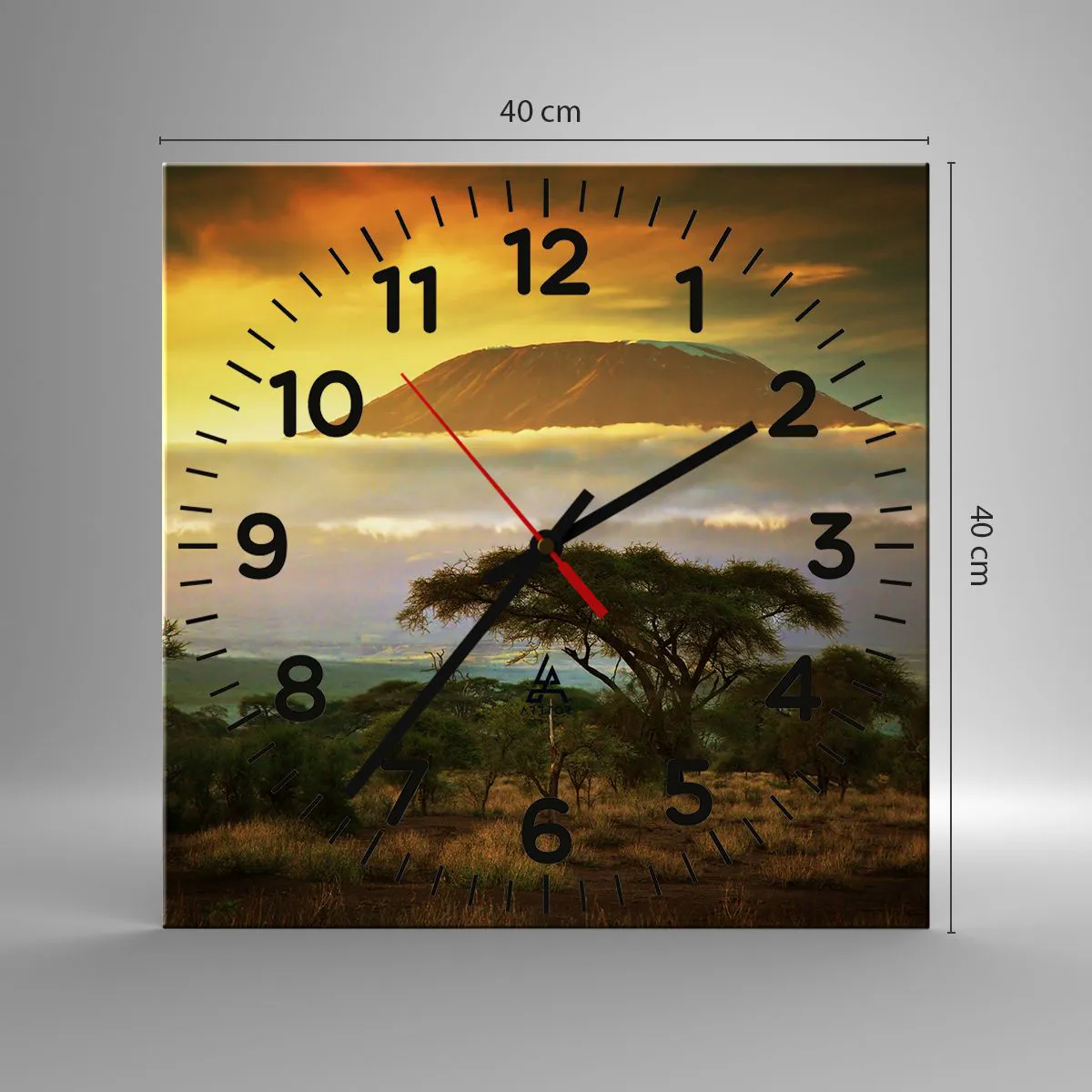 Wanduhr - Glasuhr - Ein Reisetraum - 40x40 cm