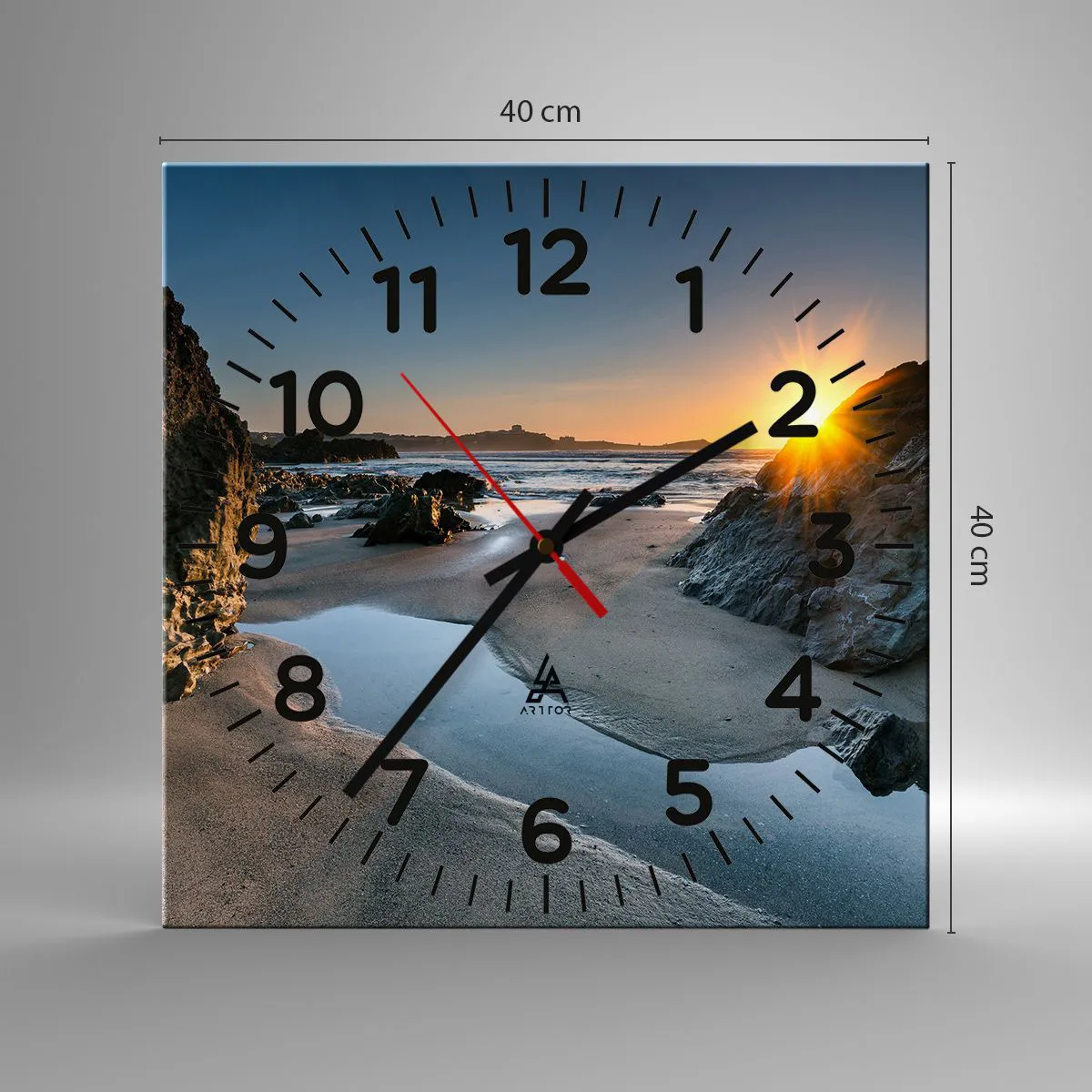 Wanduhr - Glasuhr - Unberührt von menschlicher Hand - 40x40 cm