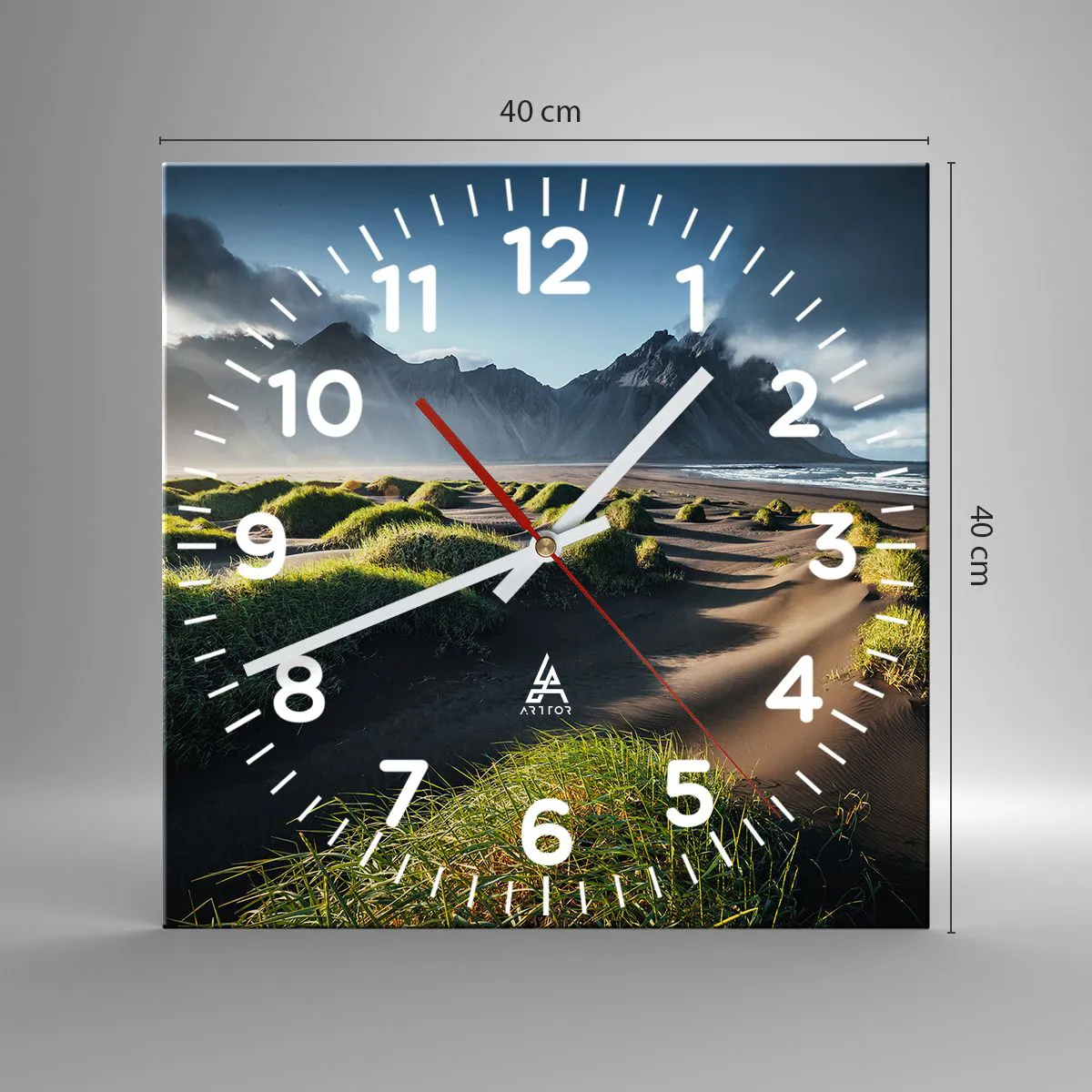 Wanduhr - Glasuhr - Harmonie der Elemente - 40x40 cm