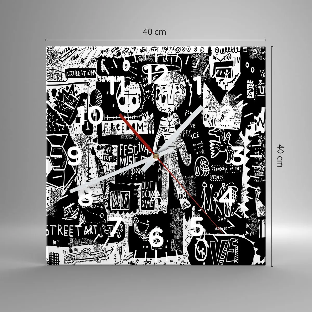 Wanduhr - Glasuhr - Spirituelle Jugend des Gesetzes und der Freude - 40x40 cm