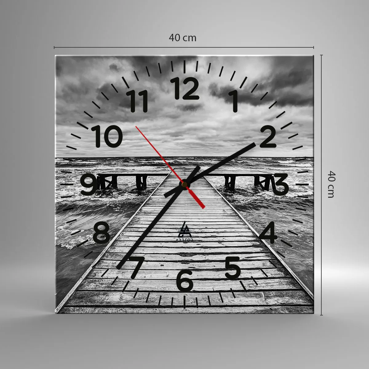 Ceas de perete - Ceas pe sticlă - Aștept ca vântul să fugărească... - 40x40 cm