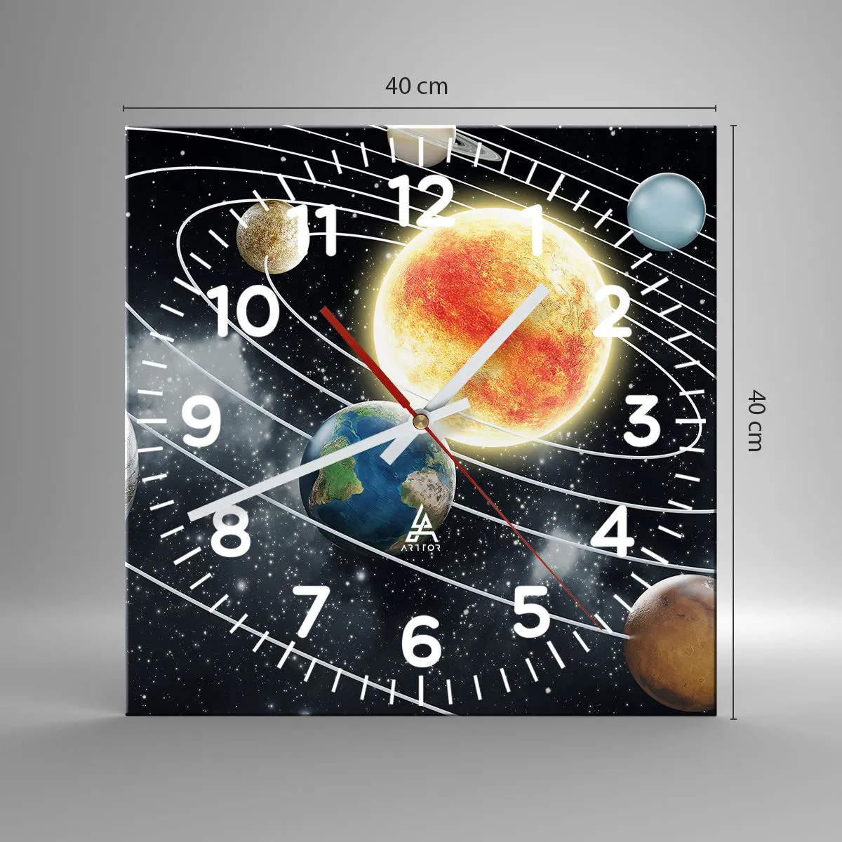 Wanduhr - Glasuhr - Kosmischer Tanz - 40x40 cm
