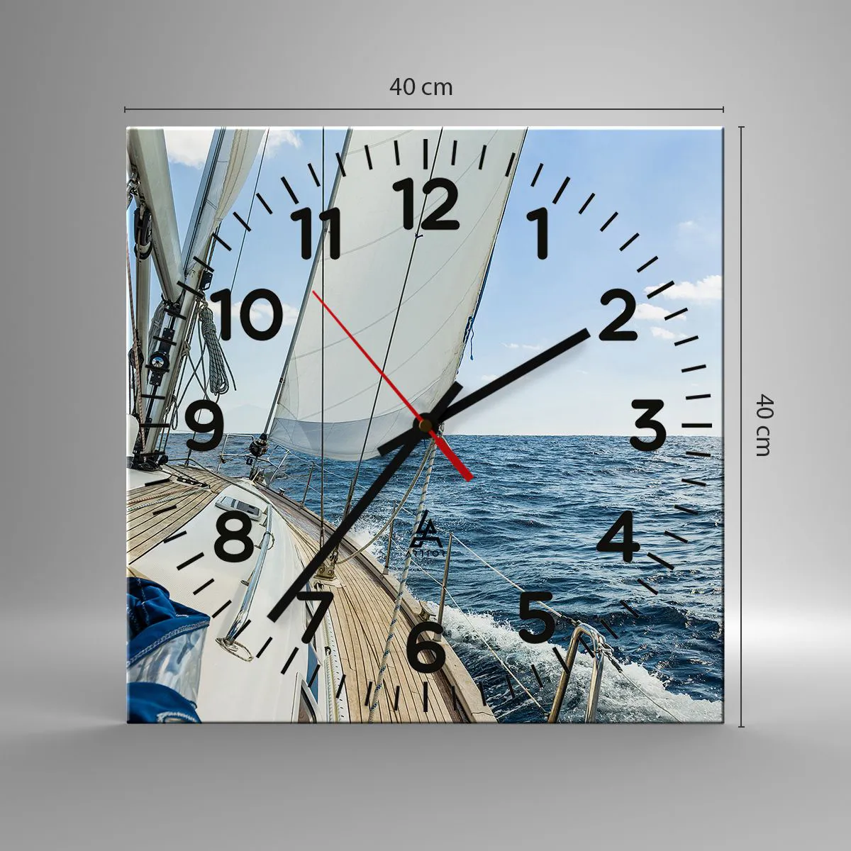Wanduhr - Glasuhr - Ahoi, Abenteuer - 40x40 cm