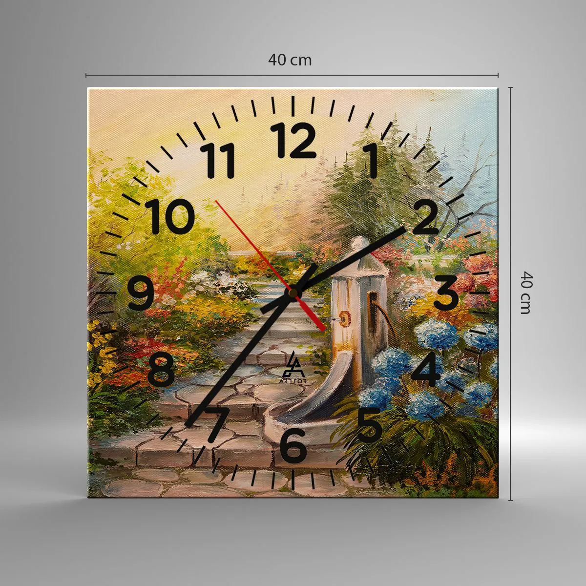 Relógio de parede - Relógio em vidro - Em pleno florescimento - 40x40 cm