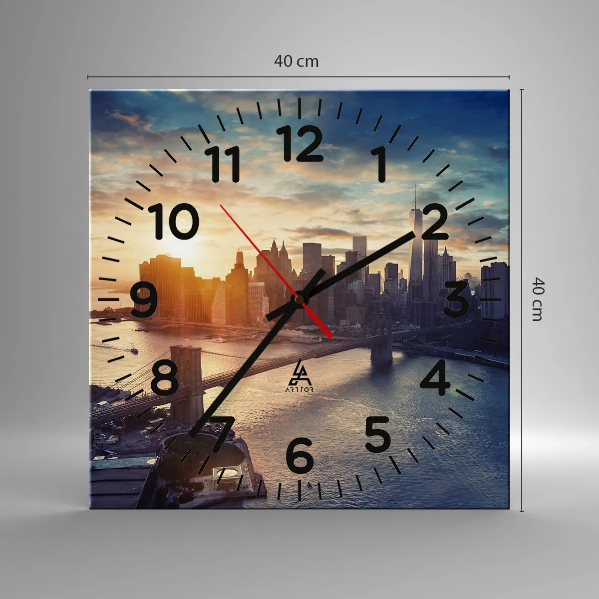 Ceas de perete - Ceas pe sticlă - Un monument al culturii occidentale - 40x40 cm