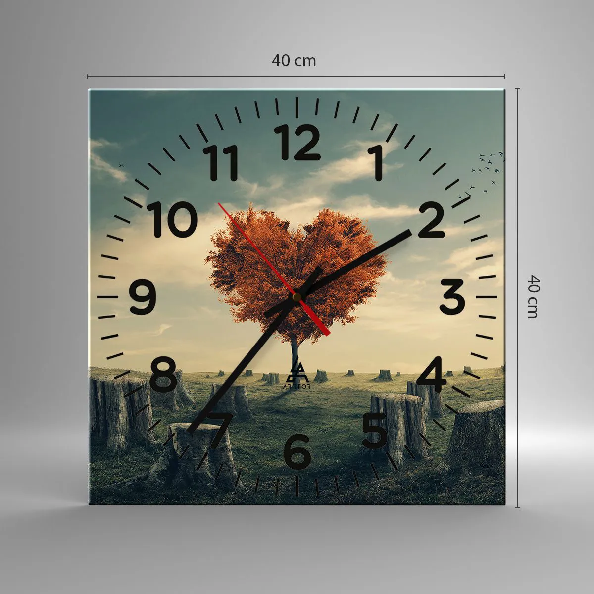 Väggklocka - Klocka på glas - Det finns fortfarande hopp - 40x40 cm