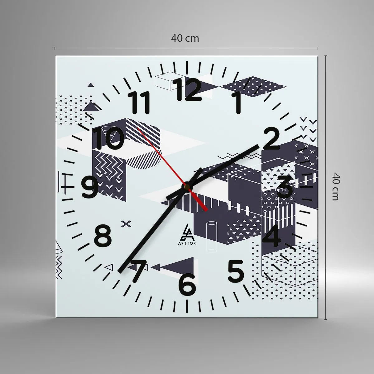 Wanduhr - Glasuhr - In der Seele eines Mathematikers - 40x40 cm