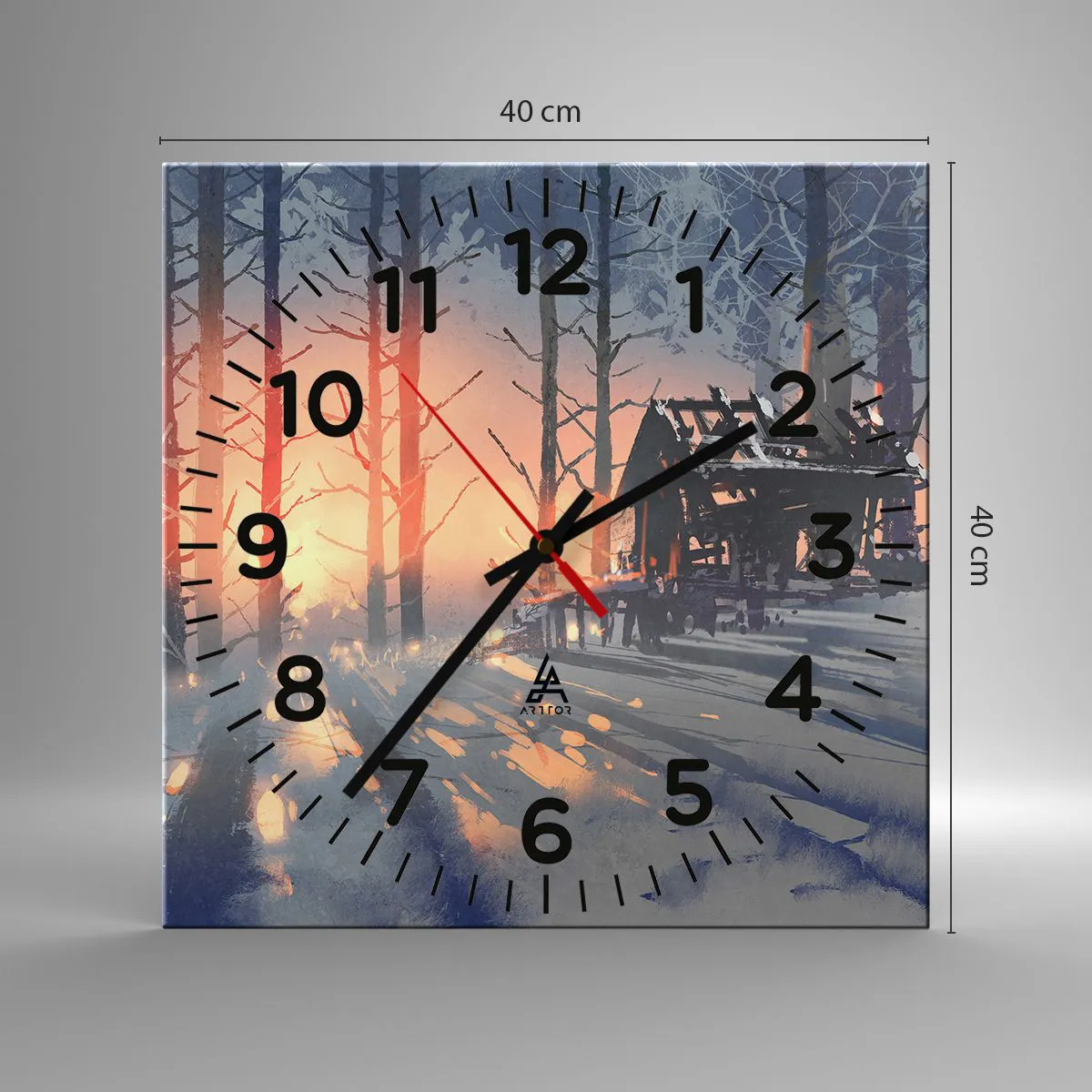 Zegar ścienny - Zagląda tu tylko słońce - 40x40 cm