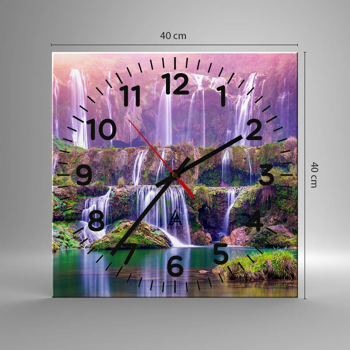 Relógio de parede - Relógio em vidro - Escadas para o céu - 40x40 cm