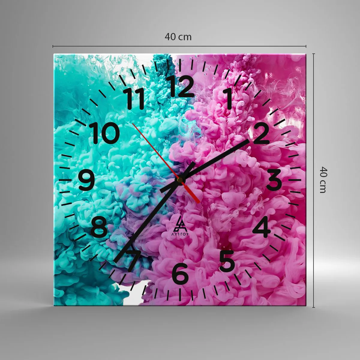 Relógio de parede - Relógio em vidro - Confronto decisivo - 40x40 cm