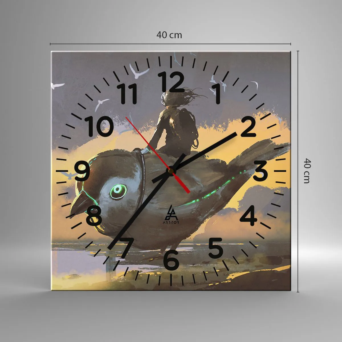 Ceas de perete - Ceas pe sticlă - O oprire într-o călătorie fantastică - 40x40 cm
